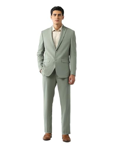 Arrow Men's Polyester Business Suit Pants Set (ARAJSU5568_Green