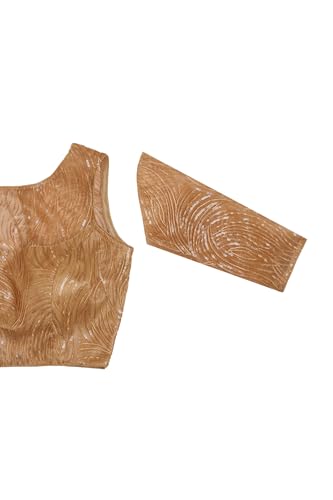 Soch Womens Gold Net Padded Blouse with Sequins