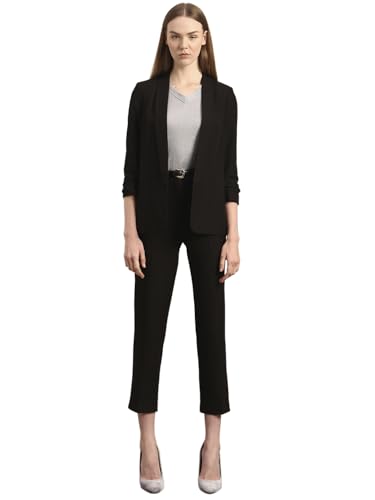 VERO MODA Womens Solid Single Breasted Blazer Black
