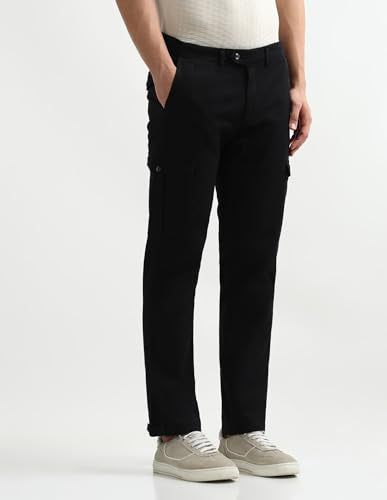 Arrow Sports Men's Regular Casual Pants (ASAKTR2567_Black