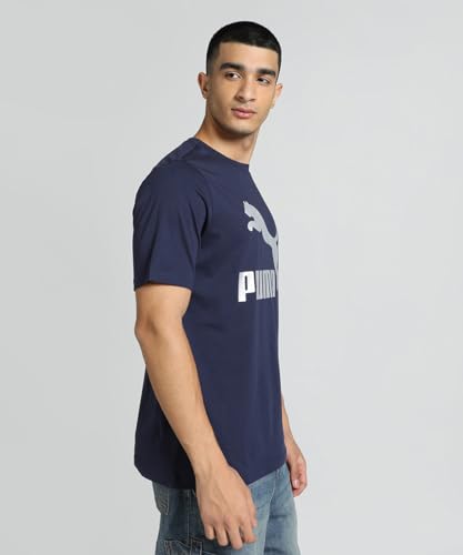 Puma Men's Printed Regular Fit T-Shirt (686552_Navy