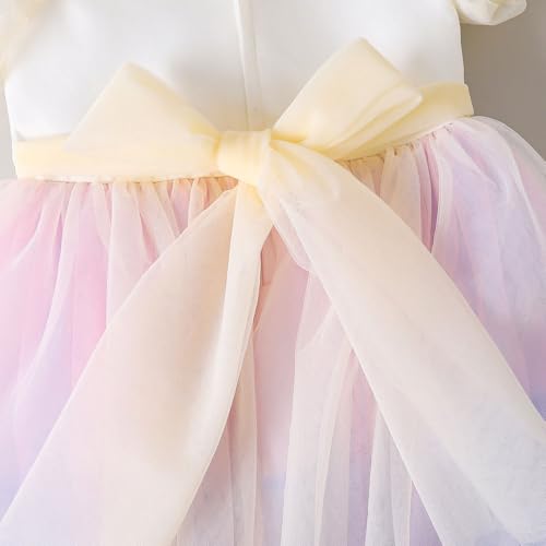 Hopscotch Girls Short Sleeves Embellished Multi Color Gowns (8-10 Years)
