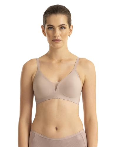 Jockey 1844 Women's Wirefree Padded Soft Touch Microfiber Elastane Medium Coverage Bonded Tech T-Shirt Bra with Reinforced Side Support_Oyster_34B