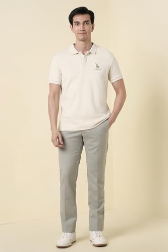 Men Grey Solid Casual Trousers