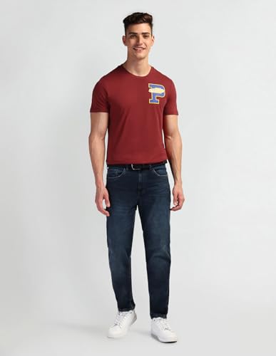U.S. POLO ASSN. Mens Solid Half Sleeve Graphic Round Neck T-Shirts (UDTSHS0861_DK. RED_M)