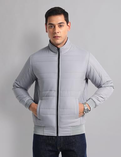 AD by Arvind Grey High Neck Reversible Jacket