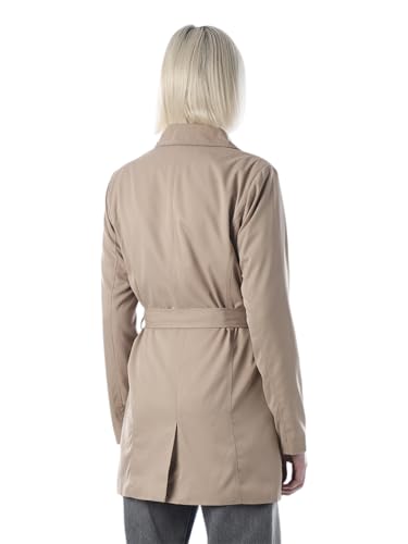 ONLY Women's Solid Regular Fit Brown Trenchcoat