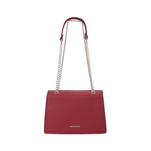 Fastrack Casual Sling Bag with Lock Closure for Girls, Medium Size with Internal Organiser, Handheld Design and Metal Chain Sling