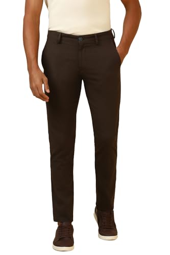 Men Brown Textured Casual Trousers