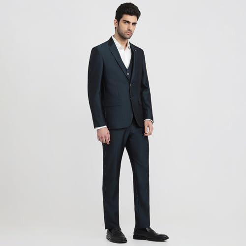 Raymond Petrol Structure Pattern Men Suit Purple