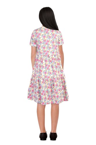 Allen Solly Girl's Cotton A-Line Knee-Length Dress (AGDRERGFK43423_Multicolour