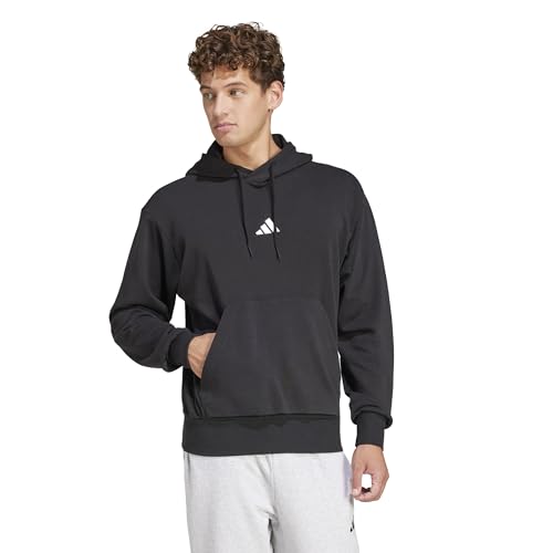 adidas Men M Feelcozy Hd Cotton Printed Casual Sweatshirts Black/White - M