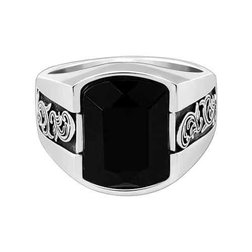 GIVA 925 Oxidised Silver Bold Black Ring For Him,Fixed Size, Indian - 17| Gifts for Men & Boys | With Certificate of Authenticity and 925 Stamp | 6 Months Warranty