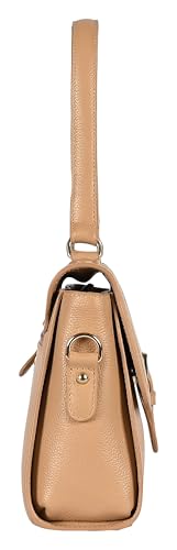 eske Vesta Shoulder Bag for Women | Cosmos Textured Leather | Magnetic Snap Closure | Dual Handles & Sling Strap | Spacious & Stylish Daily Handbag | Solid Pattern | Office, Casual & Travel Use