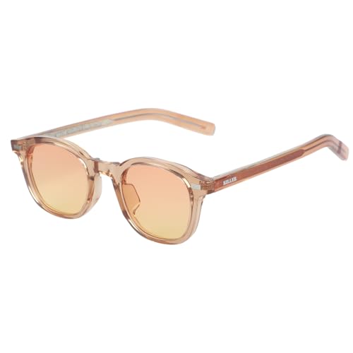KILLER Women's Sunglass, Round Shaped Acetate Frame Polycarbonate Lens Sunglasses Case For Women, Girls, 100% UV Lens Sunglasses, Frame Color - Brown, Lens - Light Brown