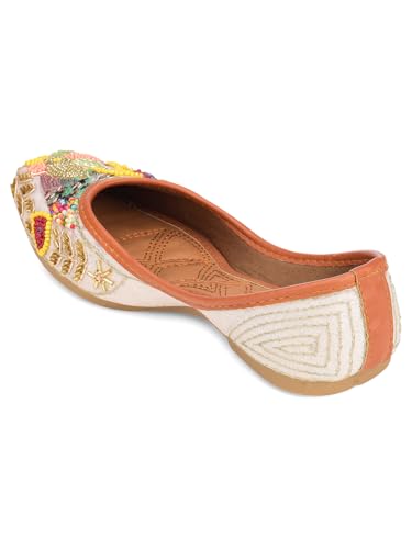 DESI COLOUR Women Embellished MultiColour Punjabi Jutti (Multi, UK Footwear Size System, Adult, Women, Numeric, Medium, 5)