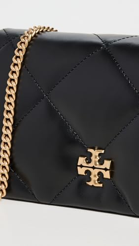 Tory Burch Women's Kira Diamond Quilt Chain Wallet, Black, One Size, Elegant