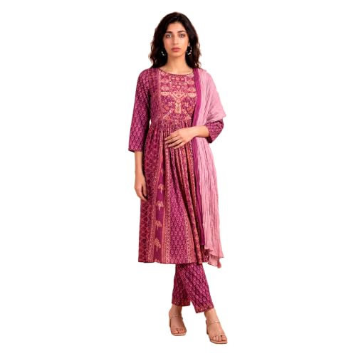 Aarke Ritu Kumar Pink Mosaica Kurta With Pant And Dupatta