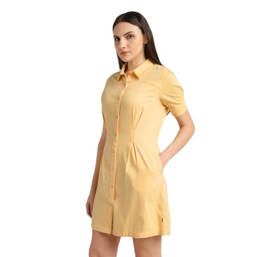 Levi's Women's Cotton A-Line Above The Knee Dress (Yellow)