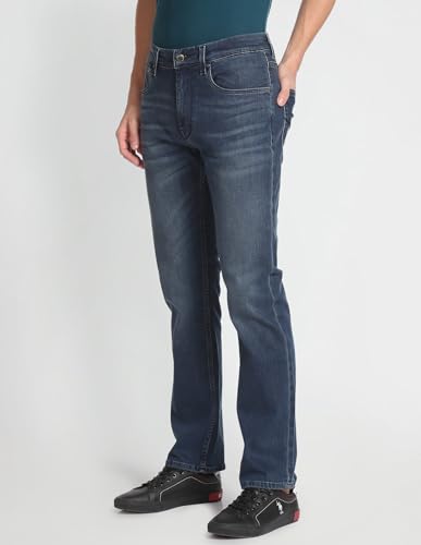 U.S. POLO ASSN. Men's Slim Straight fit Cotton Jeans (UDJEN0758_Blue_36)
