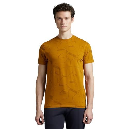 Yellow Abstract Print Short Sleeved T-Shirt