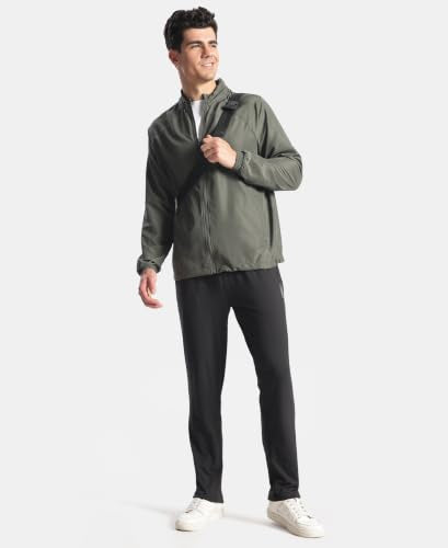 Jockey MV40 Men Microfiber Water Resistant Convertible Hoodie Jacket_T Green_M
