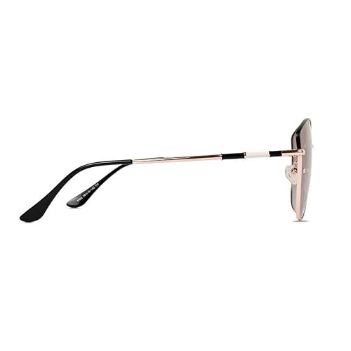Vibe lens by HASHTAG EYEWEAR | Women Golden Black Cateye Sunglasses | Extra Large Full Rim Polarized Gradient Purple Lenses Stylish Fashion Eyewear with Metal Frame for Outdoor Driving Casual Wear