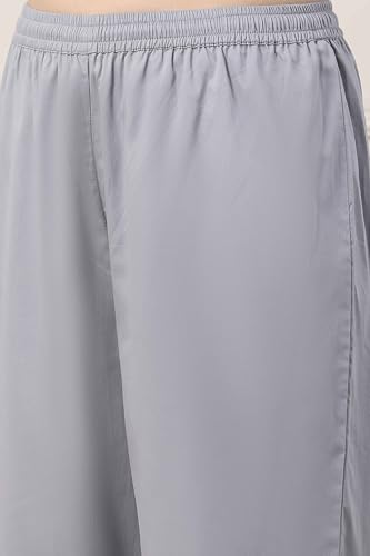 BIBA Solid Viscose Kalidar Festive Kurta With Palazzo and Dupatta