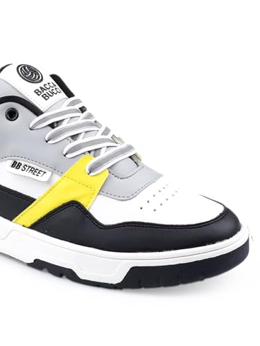 Bacca Bucci Urban Genesis 1.0 Sneakers: The Pinnacle of Street-Smart Elegance with Breathable Perforated Design and Robust Sole for The Modern Trailblazer (Yellow and White, 7)
