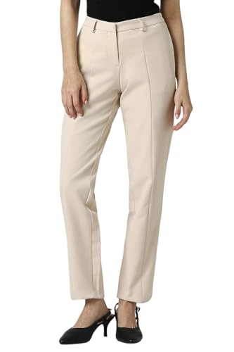 Van Heusen Women's Regular Casual Pants (VWTFFRGF685019_Beige