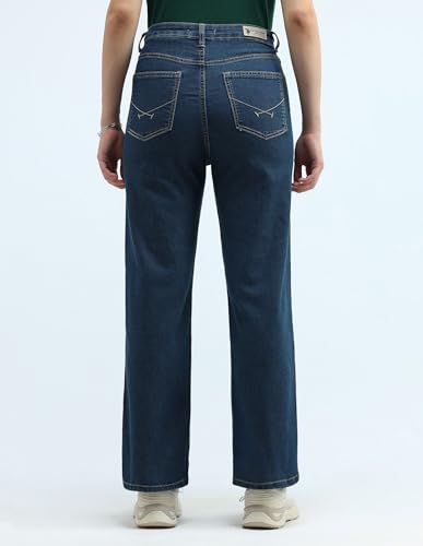 U.S. POLO ASSN. High Rise Wide Leg Jeans (UWAW24JEN163_Blue_30)