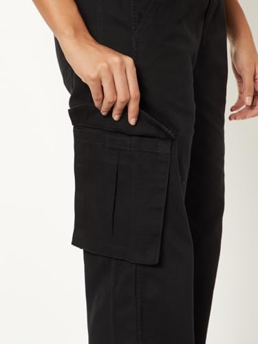 Max Women Solid Cargos (Black_XS)