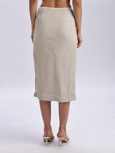 Calvin Klein Jeans Slim Fit Beige Pencil Skirt