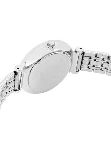 ALBA Stainless Steel Women Analog Wristwatch Ah7Bv9X1, White Dial, Silver Band