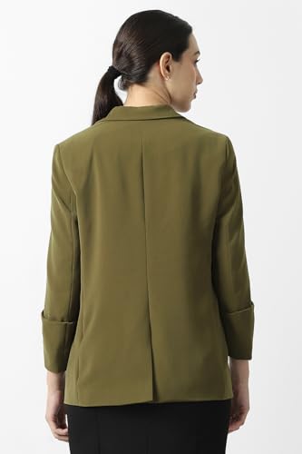 Women Olive Solid Blazer