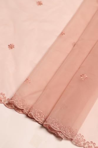 Soch Womens Blush Pink Chanderi Embroidered Suit Set With Machine Embroidery
