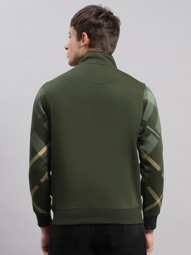Monte Carlo Mens Regular Fit Solid Button Full Sleeve Winter Sweatshirt | Stylish Sweatshirt for Men |Comfortable Casual Winter Wear for Men's Green M (Pack of 1)
