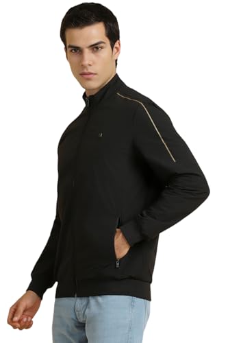 Allen Solly Men's A-Line Coat (ASJKLJBOFX29467_Black