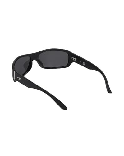 Carlton London Black with Silver Toned and Black Polarised Lens Sports Sunglass for men