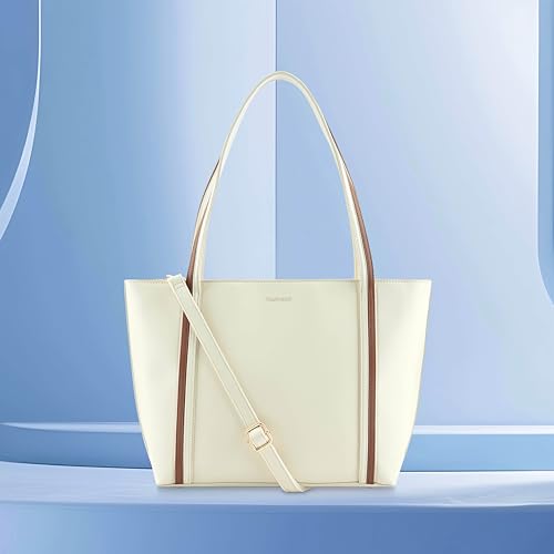 Fastrack Everyday Essential Laptop Tote | Faux-Leather Women's Handbags | Laptop Compatible | Comes with a Key-Leash| Ladies Purse Handbag | Tote for Casual Carry