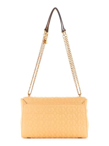 Guess Pale Peach Quilted Katey Flap Shoulder Bag