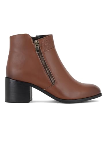 Elle Women's Zip Boots Colour-Tan, Size-UK 8
