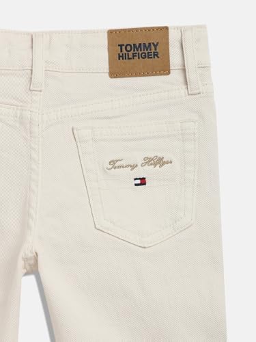 Girls Solid Straight-Fit Cotton Jeans Beige