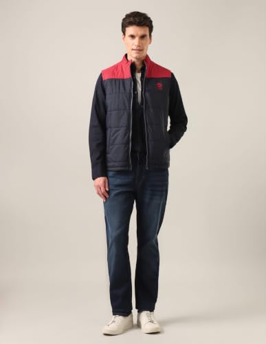 U.S. POLO ASSN. Men's Polycotton Maxi Coat (USJCKS0106_Navy_L)