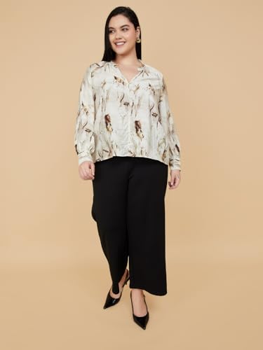 Max Women Printed Blouse (Beige_3XL)