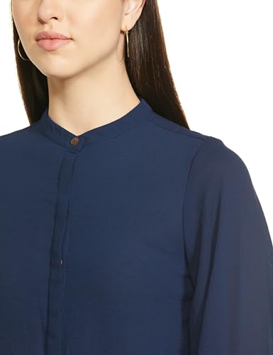 AND Women's Regular Fit Tunic Shirt (SS19RAS021TPLM_Navy S)