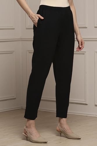 Biba Women Black Slim Pants_XXL