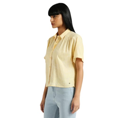 Pepe Jeans Women's Floral Relaxed Fit Shirt (PL304920_Cornish Yellow