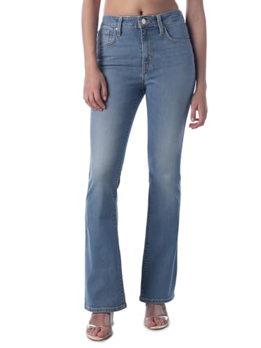 ONLY Women's Solid Slim Fit High-Rise Blue Jeans