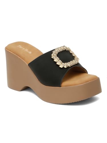 Flat n Heels Womens Black Pumps FnH 3121-BK